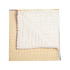 Beige & Ivory Hand-Quilted Cotton Baby Quilt - Folded Corner Detail | Bambi Baby