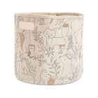 Beige Cotton Woodland Animal Storage Bin - Angled View | Bambi Baby