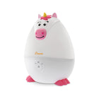 White Crane Mini Unicorn Cool Mist Humidifier - 3/4 Angle with Controls | Bambi Baby