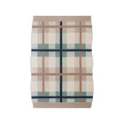 Beige Knitted Plaid Baby Blanket - Overhead View Showing Full Pattern | Bambi Baby