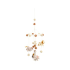 White Safari Animal Nursery Ceiling Mobile with Pom Poms - Hanging View | Bambi Baby