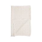 Oatmeal Cotton Boho Knit Blanket with Fringe - Folded View | Bambi Baby