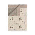Gray Organic Cotton Knitted Baby Blanket Folded Corner Detail Floral & Texture Reverse | Bambi Baby