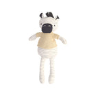 White Striped Crane Baby Zulu Zebra Plush Toy with Yellow Knit Sweater - Full Body View | Bambi Baby