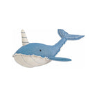 Crane Baby Caspian Blue Fabric Narwhal Plush - Three-Quarter View | Bambi Baby