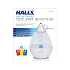 White Crane x HALLS Droplet Cool Mist Humidifier 0.5 Gallon - Packaging View | Bambi Baby