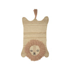 Brown Wool Lion Shape Nursery Rug - White Background Product Shot | Bambi Baby