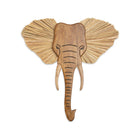 Brown Wood & Raffia Elephant Safari Nursery Wall Decor - Product View | Bambi Baby