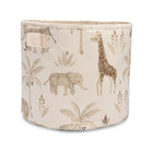 Beige Canvas Safari Animal Storage Bin - Angled View | Bambi Baby