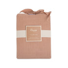 Copper Muslin Cotton Fitted Crib Sheet - Packaged Side View | Bambi Baby