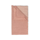 Blush Pink Cotton Muslin Baby Blanket - Corner Fold Detail Showing Multi-Layer Texture | Bambi Baby