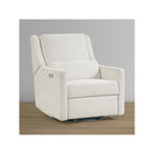 Snow Chenille Bellini Seoul Power Recliner Nursery Glider - Front Angle View | Bambi Baby