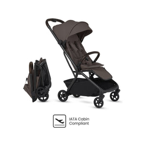 Chocolate Brown Silver Cross Nia Compact Travel Stroller - Side Profile with One-Hand Fold, IATA Cabin Compliant | Bambi Baby