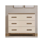 Almond Milk/Walnut dadada Lala Little 3-Drawer Dresser - Front View | Bambi Baby