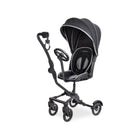 Black WonderFold Buddy Rider Stroller Accessory - Front Angle with Canopy and Steering Wheel | Bambi Baby