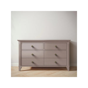Ash Silva Edison Double Dresser with Brass Knobs - Styled Room View | Bambi Baby