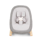 Grey Nuna BRYN Newborn Rocker Heritage - With Wood Base Front View | Bambi Baby