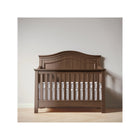 Nocello Beechwood Silva Serena Convertible Crib - Straight-On Front View with White Mattress | Bambi Baby