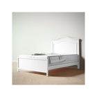 White Solid Beechwood Silva Serena Full Bed Low Footboard with Gray Bedding - Angle View | Bambi Baby