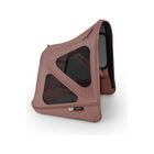 Dusty Pink Bugaboo Donkey Breezy Sun Canopy Open with Mesh Panels - Angled View | Bambi Baby