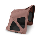 Dusty Pink Bugaboo Fox 5 Breezy Sun Canopy Extended with Peekaboo Window - 3/4 View | Bambi Baby