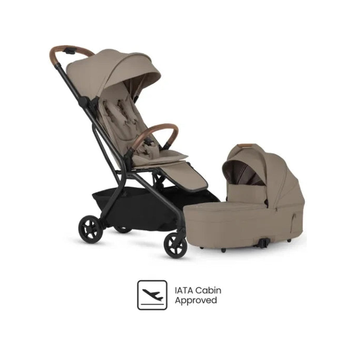 Silver Cross Nia Compact Stroller + Folding Bassinet Bundle