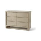 Natural Wood Maxi-Cosi NorCal 6-Drawer Double Dresser - Angled Side View | Bambi Baby