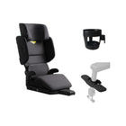 Grey Axkid UP High-Back Booster Car Seat with Cup Holder and Load Leg - Angled View | Bambi Baby
