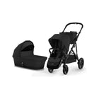 Moon Black CYBEX Gazelle S Convertible Single to Double Stroller with Cot Bundle - 3/4 View | Bambi Baby