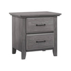 Graphite Gray Wood Chandler 2 Drawer Nursery Nightstand - Front View | Bambi Baby