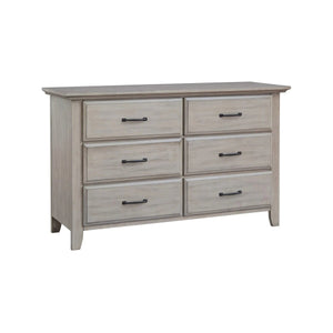 Stone Wash Wood Soho Baby Chandler 6 Drawer Double Dresser - Three-Quarter View | Bambi Baby
