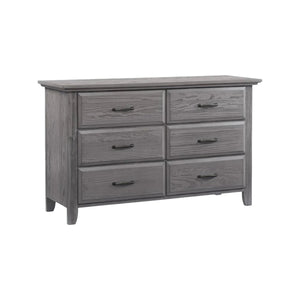 Graphite Gray Wood Soho Baby Chandler 6 Drawer Double Dresser - Three-Quarter Angle View | Bambi Baby
