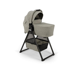 Graphene Nuna SWIV & TRIV Series Bassinet on Black Stand - Side Profile View | Bambi Baby