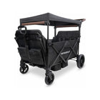 Stealth Black WonderFold X4R Stroller Wagon - Rear Three-Quarter View with Canopy | Bambi Baby