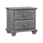 Mesa de cabeceira Oxford Baby Kenilworth Collection com 2 gavetas em cinza grafite