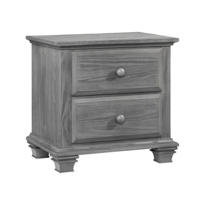 Mesita de noche de dos cajones Oxford Baby Kenilworth Collection en gris grafito