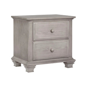 Mesa de cabeceira Oxford Baby Kenilworth Collection com 2 gavetas em cinza grafite