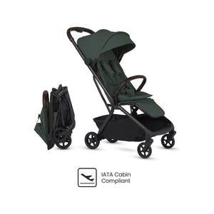 Conifer Green Silver Cross Nia Lightweight Travel Stroller - Side Profile with Compact Fold, IATA Cabin Compliant | Bambi Baby