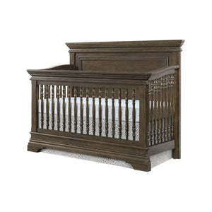 Rosewood Solid Wood Westwood Olivia Convertible Crib with Turned Spindles - Three Quarter Front View | Bambi Baby