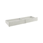 Brushed White Wood Olivia Dual Under Bed Storage Drawers - Side Angled Open View | Bambi Baby