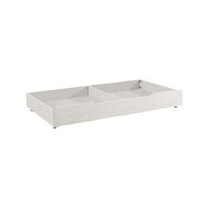 Brushed White Wood Youth Trundle Drawer - Angled Interior Overview | Bambi Baby