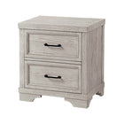 White Dove Foundry Wood Nightstand - Two Drawer Front View | Bambi Baby