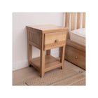 Natural FSC-Certified Oak Kids Nightstand - Styled Room View Beside Crib | Bambi Baby