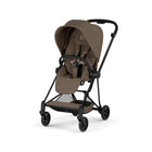 Coconut Brown CYBEX MIOS Stroller Matte Black Frame - Three-Quarter Front View | Bambi Baby