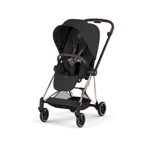 Sepia Black CYBEX MIOS Stroller Rose Gold Frame - Three-Quarter Front View | Bambi Baby