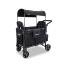 Jet Black WonderFold W2 Elite Pro Stroller Wagon - 3/4 Front View with Canopy | Bambi Baby