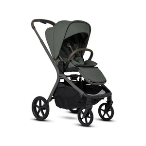 Pewter Forest Green Silver Cross Breez Modular Stroller with Grey Frame - 3/4 Front View | Bambi Baby