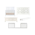 White appleseed Solvang Pure White Nursery Bundle - Crib, Dresser, Footboard & Conversion Rails - Complete Set View | Bambi Baby