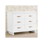 Bianca White babyGap Skye 6 Drawer Nursery Dresser - Front Angle View | Bambi Baby