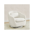 White Boucle Delta Children Hudson Nursery Glider Tub Chair with Silver Swivel Base - Front View | Bambi Baby